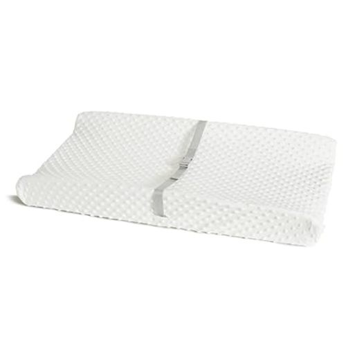 Munchkin Secure Grip Baby Diaper Changing Pad with Cover for Dresser, Waterproof and Wipeable, Contoured, Standard Size (14.75" x 31"), White