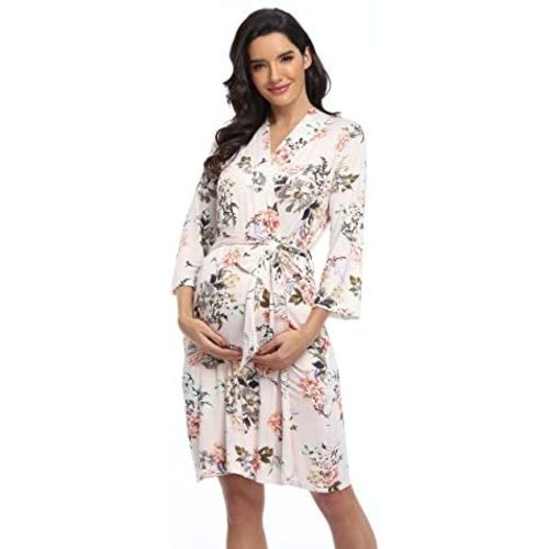Women's Floral Maternity Robe/Labor and Delivery Robe for Hospital Robe/Nursing Pregnancy Robe Sleepwear
