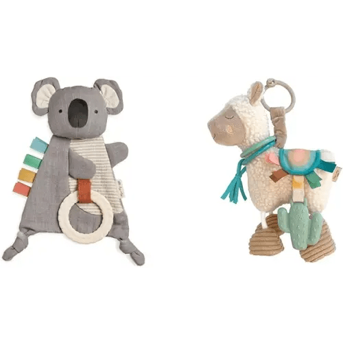 Itzy Ritzy - Bitzy Crinkle Sensory Toy Koala with Crinkle Sound for Babies & Toddlers & Link & Love Toy for Stroller, Car Seat or Activity Gym, Features Textured Ribbons