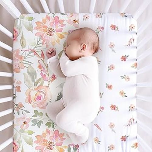 Diaper Change Cover Set and Crib Sheet Set for Baby Girl Ultra-Soft Fitted Bedding Universal Sheet and Toddler Beds Comfor and Elegance by Max&So