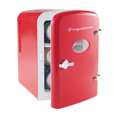Frigidaire Retro 6 Can Mini Personal Fridge Cooler, EFMIS129, Red
