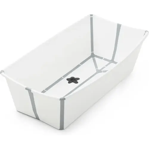 Stokke Flexi Bath X-Large, White - 31.5 x 15.7 x 9.4 in - Best for Infants & Toddlers - Lightweight, Foldable & Easy to Store - Convenient to Use at Home or Traveling