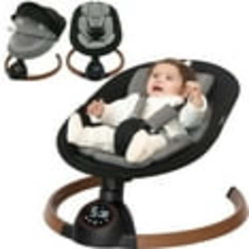 Babyeap Baby Swing for Infants,Bluetooth Control 5-point Harness Newborn Swing,5 Sway Speed,10 Lullabies(Gray)