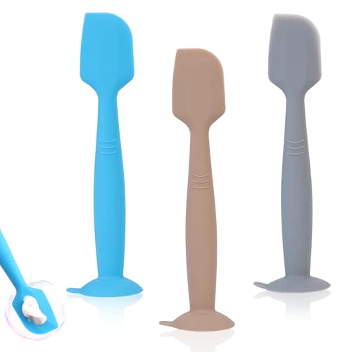 babove Baby Diaper Cream Spatula Applicator 3 Pack Butt Paste Spatula Soft Silicone,Diaper Rash Cream Applicator, Baby Essentials Must Haves Newborn Stuff (Khaki Blue Grey)