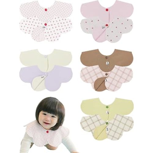 Konny Baby Bib 3/5/7-Pack Set, 360 ​​° Rotate, Soft and Absorbent Drooling for Toddler Boys Girls Baby Essentials