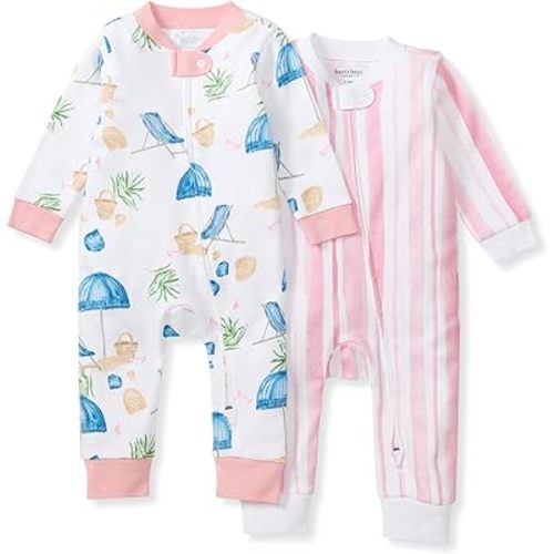 Burt's Bees Baby baby-girls Sleep and Play Pajamas, 100% Organic Cotton, One-piece Footless Pajamas