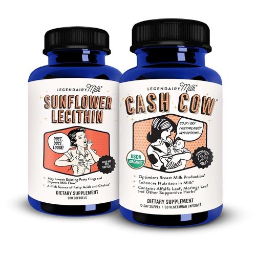 Legendairy Milk Sunflower Lecithin + Cash Cow, Breastfeeding Supplements for Milk Supply Increase and Clogged Milk Ducts - Lactation Support for Breast Milk Production, Fenugreek Free