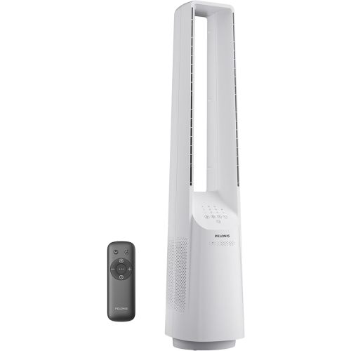 PELONIS 40" Bladeless Tower Fan with Powerful Airflow, Ultra-Quiet DC Motor (22 dB), 6 Speeds, 4 Modes, Remote Control, 7-Hour Timer, 90° Oscillation, Safe Design for Bedroom, Home, Office