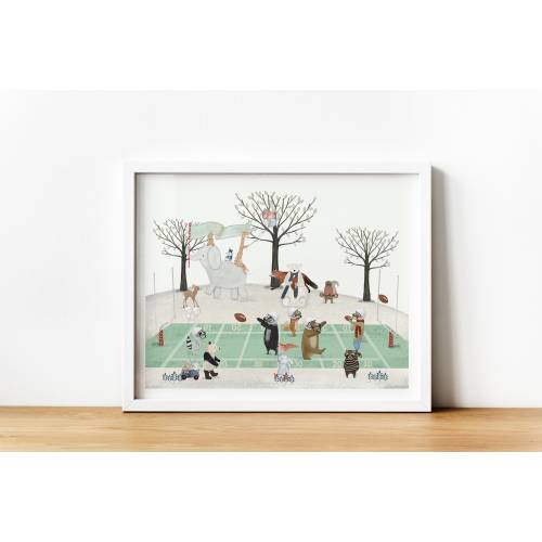 Little Football Time. Nursery art, Children's wall art, Fotball print, Nursery fun theme, Children's picture, Nursery prints, Baby nursery