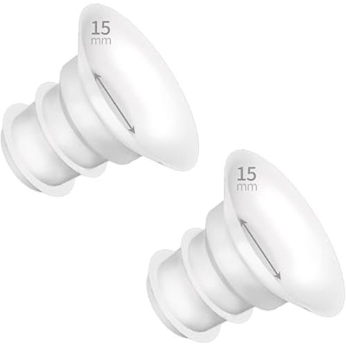 Silicone Flange Insert 15mm Compatible with Spectra/Motif Luna/medela/momcozy/ameda/zomee/Tsrete/Willow/Elvie Stride 24mm Breast Shield Reduce Nipple Tunnel Replace Nipple Cushion Pump Part