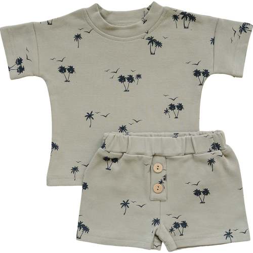 Palm Tree Button Short Set – August + Willow