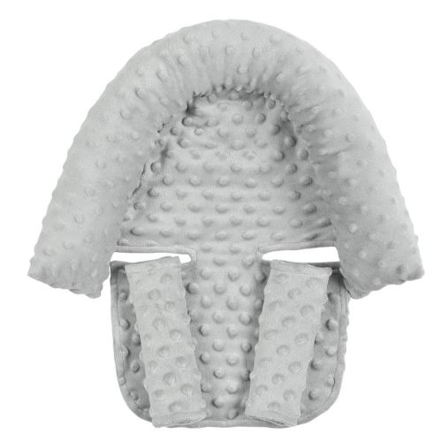 Baby Carseat Headrest and Strap Covers,Baby Carseat Head Support & Carseat Neck Cover,Infant Head Support Pillow, Toddler Headrest Cushion Pad for Carseat Strollers Carrier,Grey