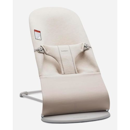 BabyBjörn Bouncer Bliss, Light Beige, 3D Jersey | 2-in-1 Adjustable Baby Bouncer Seat and Toddler Chair, Newborn to Toddler (8-29 lbs), 4 Positions, Lightweight & Portable