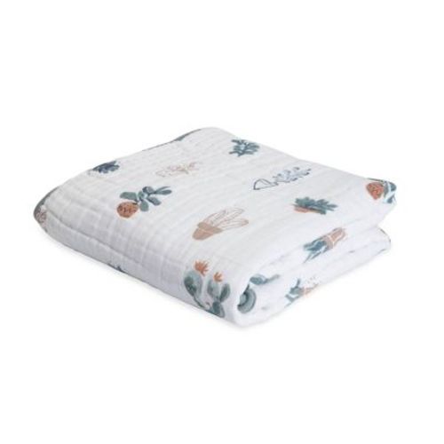 Little Unicorn Cotton Muslin Quilt Blanket - Tropical Leaf