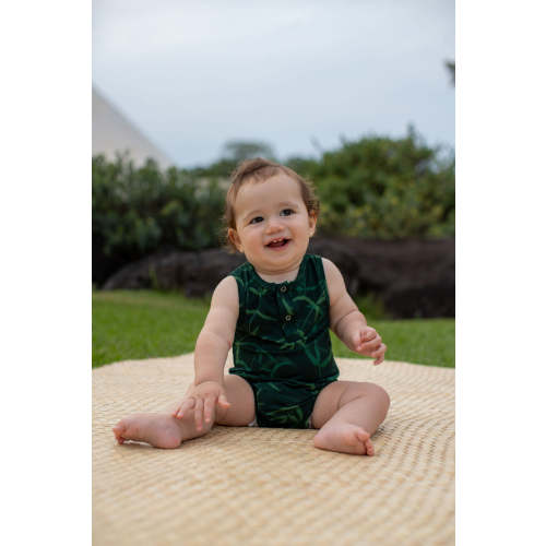 Green Uluhe Bamboo Tank Romper