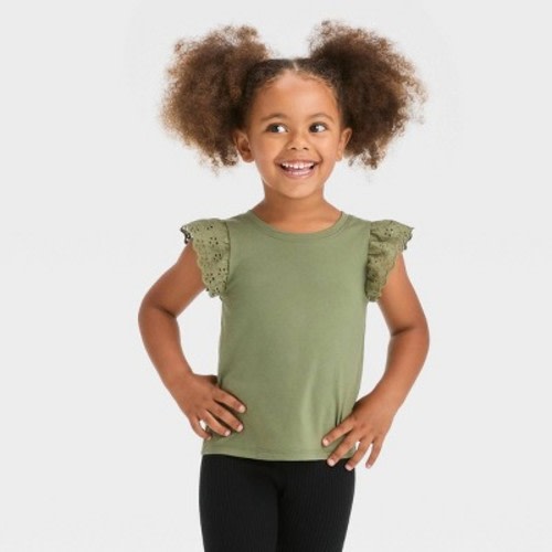Toddler Girls' Short Sleeve T-Shirt - Cat & Jack™, Color: Olive, Size: 2T
