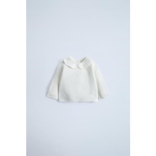 PETER PAN COLLAR KNIT SWEATER - Light ecru | ZARA United States