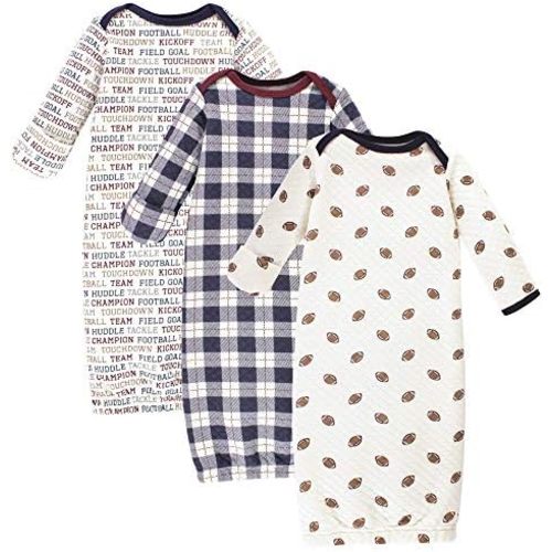 Hudson Baby Baby Girls' Quilted Cotton Gowns 3pk