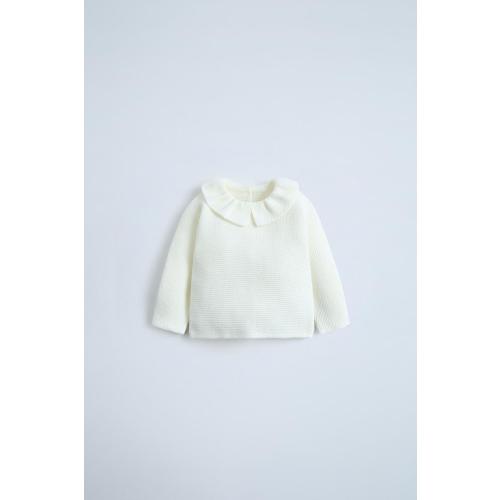 RUFFLED KNIT SWEATER - Light ecru | ZARA United States