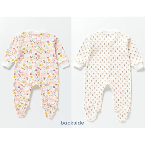 100% Cotton Infant Baby Footies 2-Pack with Snap/Zipper, 0-12 Months Soft Casual Newborn Baby Clothes