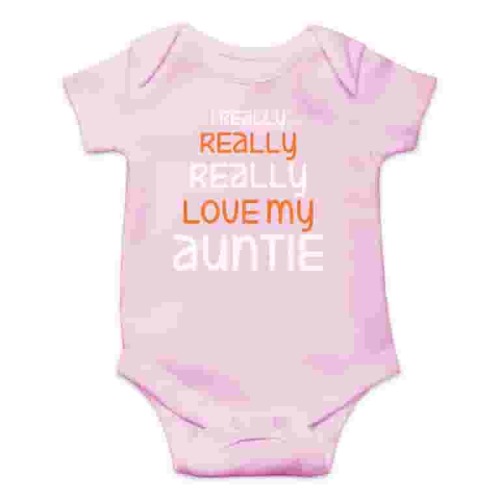 I Really Really Love My Auntie - Best and Coolest Aunt Ever - Cute One-Piece Infant Baby Bodysuit