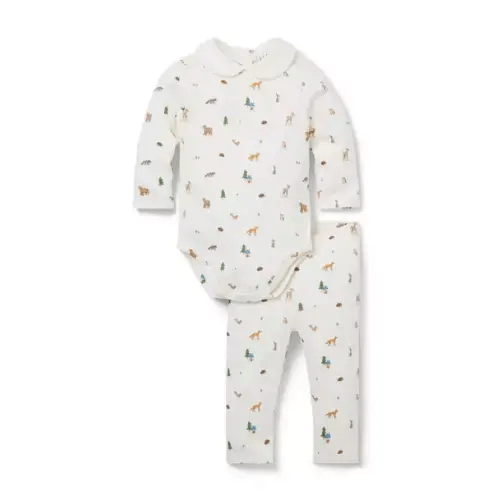 Newborn Jet Ivory Forest Friends Baby Forest Friends Matching Set by Janie and Jack