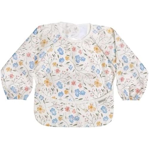 haakaa Mess Proof Long Sleeve Baby Bib, Water Resistant Smock Baby Bibs for Eating