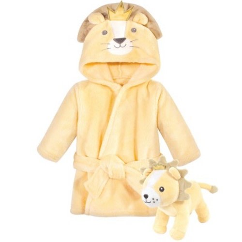 Hudson Baby Plush Bathrobe and Toy Set, Royal Lion, One Size