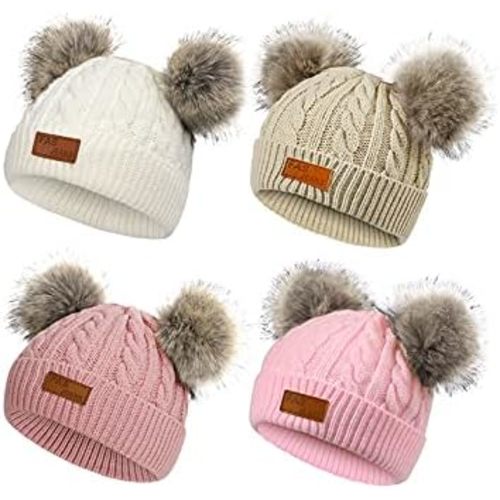 Century Star Baby Girl Hats Winter Cute Baby Beanie for Girls Boys Knit Baby Hats Warm Infant Toddler Beanie Pom Pom Cap