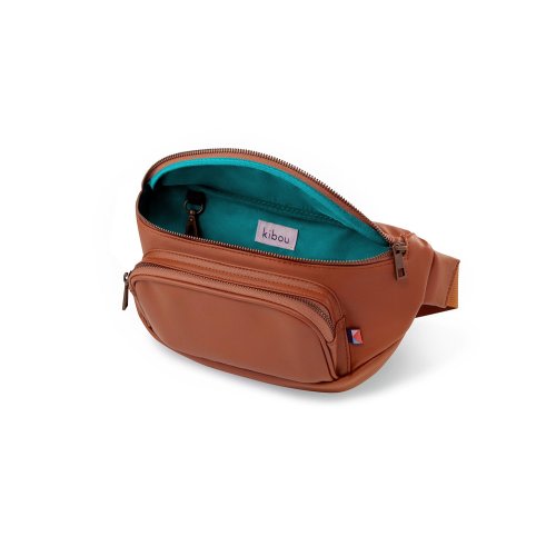 Kibou Vegan Leather Fanny Pack Diaper Bag | Brown