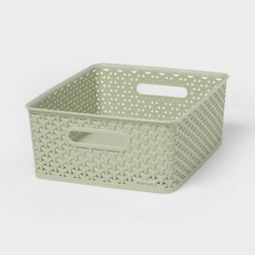 Y-Weave Medium Decorative Storage Basket Green - Brightroom™