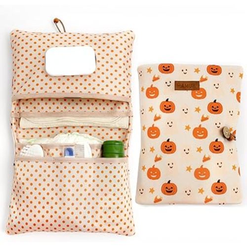 HAMUR Baby Diaper Bag Organizer – Travel-Friendly, Compact & Foldable | Stroller Pouch for Newborn Essentials – Must-Have for Boys & Girls (Halloween)