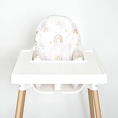 IKEA Highchair Cushion Cover for Inflatable Cushion, Compatible for IKEA Antilop Highchair Accessories, Stain-Proof&Wipeable Cushion Cover(Cushion NOT Included) (Rainbow with Stars)
