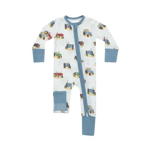 VINTAGE TRACTORS ZIPPER ROMPER