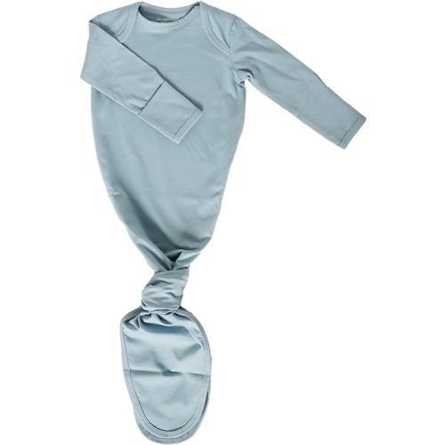 Marlowe & Co Organic Cotton Knotted Newborn Baby Gown, Soft Knotted Sleeper Gown for Baby Boy and Girl