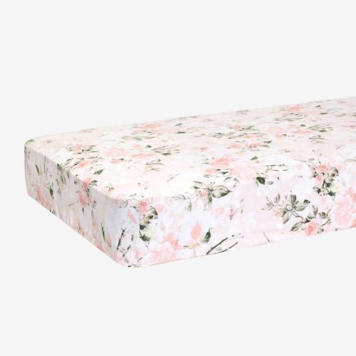 Girls Vintage Pink Rose Crib Sheet - Posh Peanut
