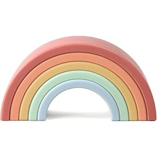 Itzy Ritzy Rainbow Stacker Toy - Includes 5 Arches for Stacking; Helps Develop Hand-Eye Coordination; Rainbow
