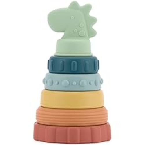 Amazon.com: Itzy Ritzy - Itzy Stacker Silicone Stacking and Teething Toy, Dinosaur (STACK8449) : Everything Else