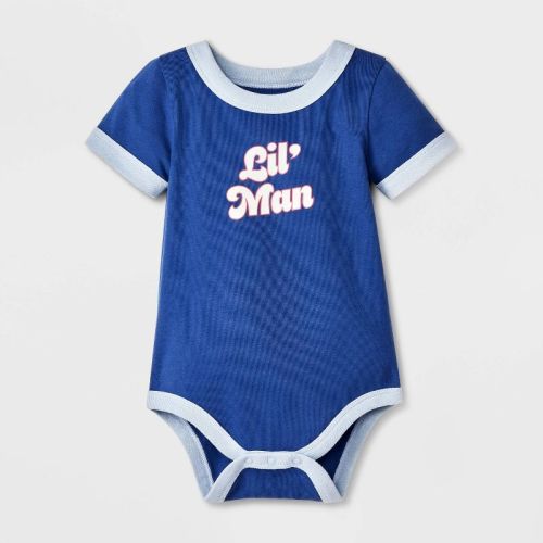 Baby Boys' Lil' Man Bodysuit - Cat & Jack™ Navy Blue 18m