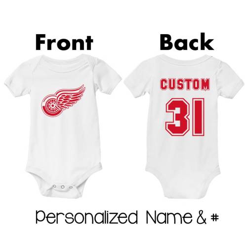 Personalized Detroit Red Wings Baby Hockey Bodysuit Custom Kids Jersey Name # Baby Shower Gift Infant Tee Boys Girls Toddler Kids Clothes