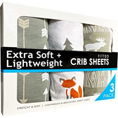 Amazon.com: GROW WILD Forest Crib Sheets 3 Pack | Soft Crib Sheets for Boys and Girls | Crib Sheets Neutral Grey | Stretchy Forest Crib Sheet - Nicely Fit Crib Mattress Sheet (Forest Fun) : Baby