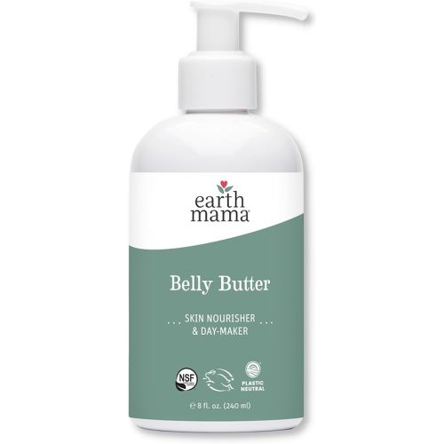 Earth Mama Belly Butter, Maternity Moisturizer for Dry Skin | Lotion for Pregnancy and Postpartum Recovery Self Care, Body Cream with Aloe, Fragrance Free, 8-Fluid Ounce