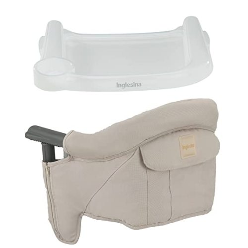 Inglesina Fast Table Chair + Fast Dining Tray Plus - Award-Winning Baby High Chair - Use at Most Tables or Restaurants Without Leaving Scratches, Cream