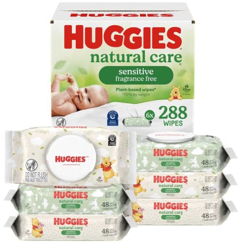Huggies Care Sensitive Unscented Baby Wipes - 288ct: Ethyl Alcohol-Free, Hypoallergenic, Chlorine-Free