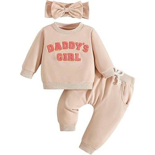 Baby Girl Sweatshirt Clothes Pants Set Joggers Toddler Fall Outfit Infant Sweatsuit