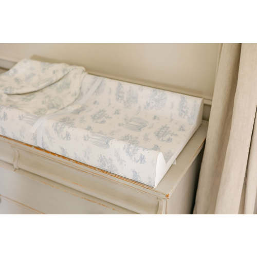 Spring Toile Blue Contour Change Pad | The Gilded Bird – The Gilded Bird US