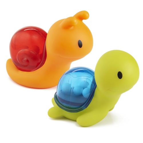 Munchkin® Rattle Squirts Bath Toy for Baby and Toddler, Turtle and Snail, 2 Pack