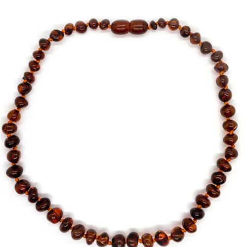 Polished Cognac Baltic Amber Teething Necklace | Baltic Essentials