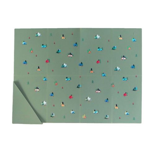 Austin Baby Collection Silicone Foldable Placemat - Camper Sage Green
