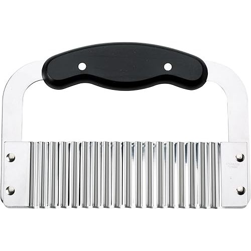HIC Kitchen Crinkle-Cut Wave Slicer French Fry Vegetable Cutter, Stainless Steel Blade